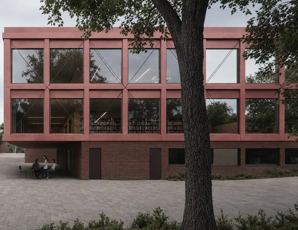 Fassade des Wettbewerbsentwurfs für die Bücherei Lensahn