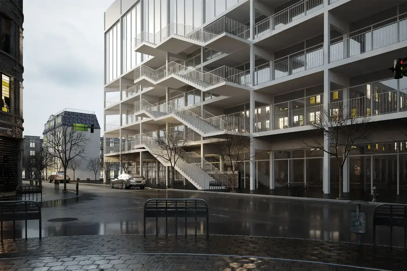 Visualisierung des Wettbewerbsbeitrags für das Martin-Behaim-Gymnasium in Nürnberg